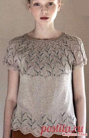 Летний топ с круглой кокеткой спицами. - ВЯЗАНАЯ МОДА+ ДЛЯ НЕМОДЕЛЬНЫХ ДАМ - Страна Мам