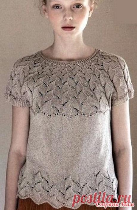 Летний топ с круглой кокеткой спицами. - ВЯЗАНАЯ МОДА+ ДЛЯ НЕМОДЕЛЬНЫХ ДАМ - Страна Мам