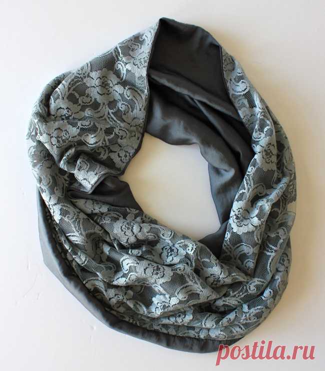 Как сшить снуд из кружева и шёлка (Шитье и крой) В последнее время снуд все больше пользуется популярностью в мире моды, ведь он привносит  в образ нотку расслабленности и даже легкое хулиганство. Для прохладной погоды прекрасно подойдет такой ор…