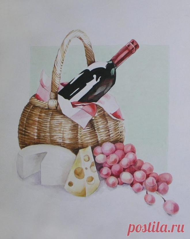 Урок как нарисовать натюрморт акварелью поэтапно для начинающих