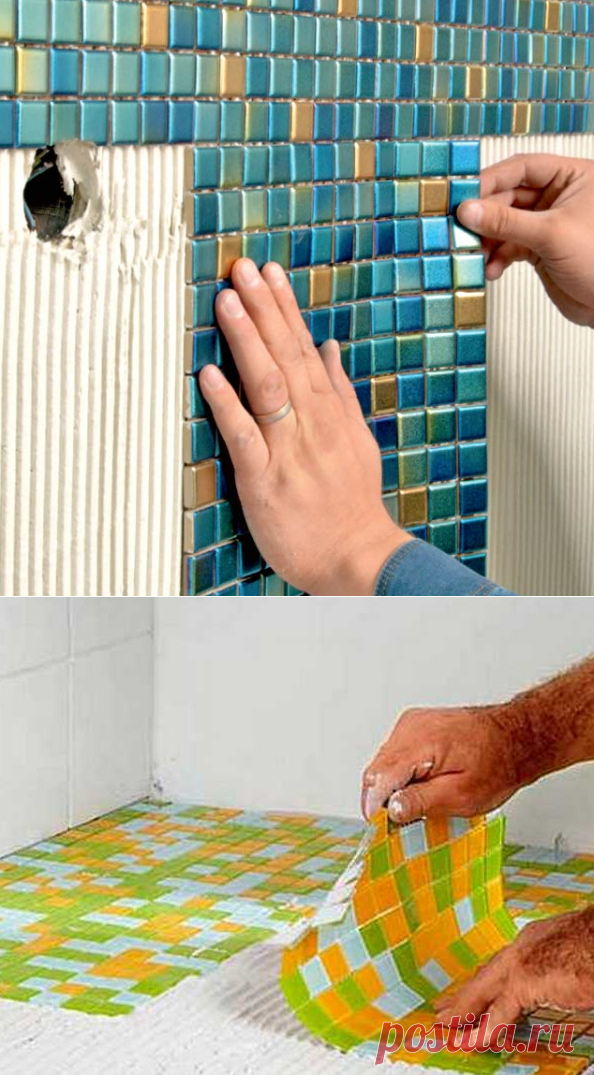 Как укладывать плитку мозаику