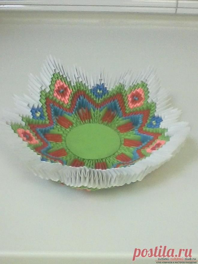 Ваза в технике модульное оригами на Конкурс Весна 2016, модульное оригами ваза