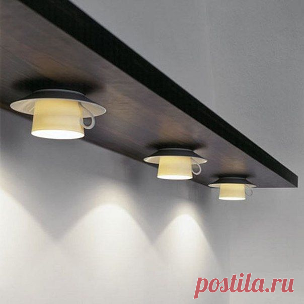 Креативный элемент дизайна - светильники в виде чашек