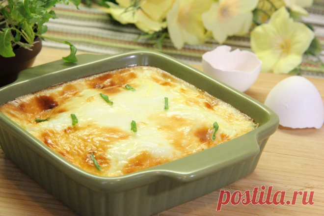 Пышный омлет в духовке как в детском саду с молоком - 1000.menu