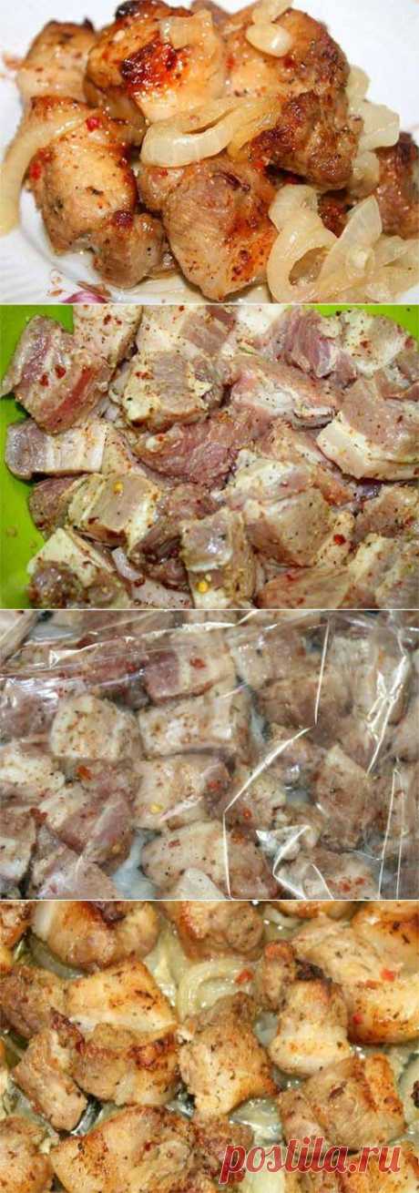 Шашлык в рукаве на луковой подушке | Домашняя кулинария