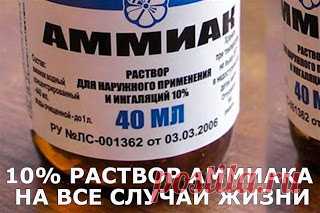 10% РАСТВОР АММИАКА НА ВСЕ СЛУЧАИ ЖИЗНИ 



Нашатырный спирт по своей полезности и многофункциональности применения не имеет равных.

1. Моем окна.
1 ст.ложка нашатырного спирта на 1 л воды. Моем (удобно использовать распылитель для воды) и…