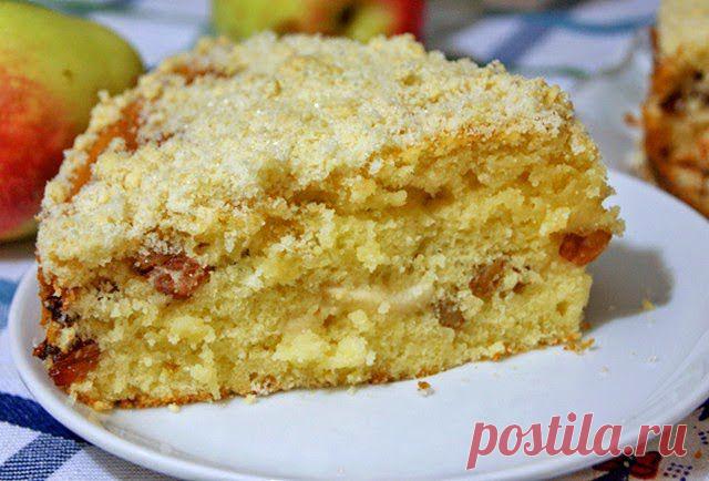 большие рецепты: Пирог с яблоками "Домашний"