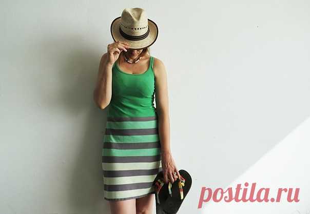 Летнее платье из старых футболок