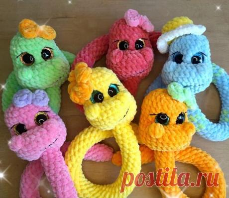 Разноцветные змейки крючком. Амигуруми схемы и описания. Автор: Анастасия Кузьмина | IRINELY.ART