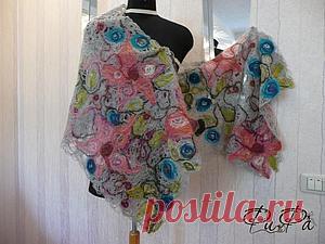 Палантин в технике "Крейзи-вуул"