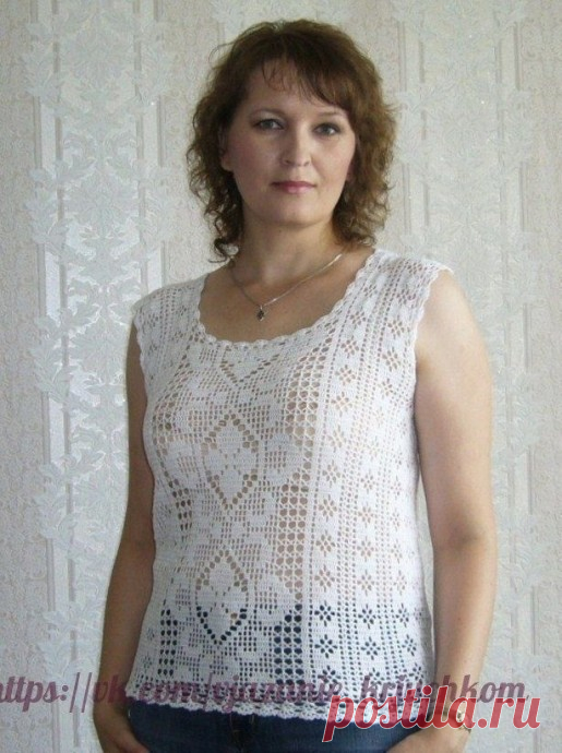 Филейный топ крючком