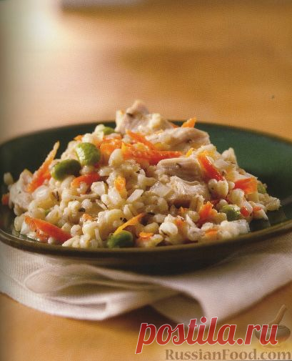 Рецепт: Орзотто с курицей и сыром на RussianFood.com