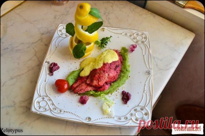 Дорадо, на зелёном пюре, со сливочным соусом. / Рыбные вторые блюда / Кукорама — вкусные рецепты!