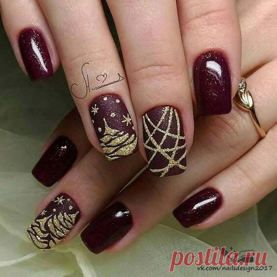 Зимняя идея в бордовом оттенке