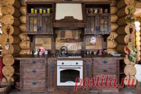 Кухня под старину из массива дерева – купить кухню в Москве