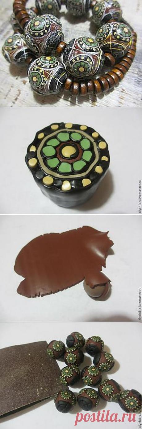 Этнические бусы из полимерной глины - Ярмарка Мастеров - ручная работа, handmade
