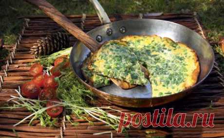 Фриттата с зеленым горошком