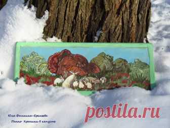 Панно в смешанной технике Кролики в капусте картина создана мастером из Петербурга Юли Фрмкиной-Еремеевой. Мастерская Невский Гостинец