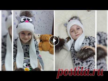 шапка крючком/вязание крючком/шапка ушанка/мк шапка крючком для девочки.Вязание спицами, как связать, вязание, спицами, крючком, шапка спицами, модная шапка, как связать шапку, узор для шапки, кра...