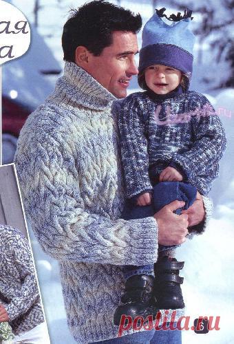 Мужской свитер - Описание вязания, схемы вязания крючком и спицами | Узорчик.ру