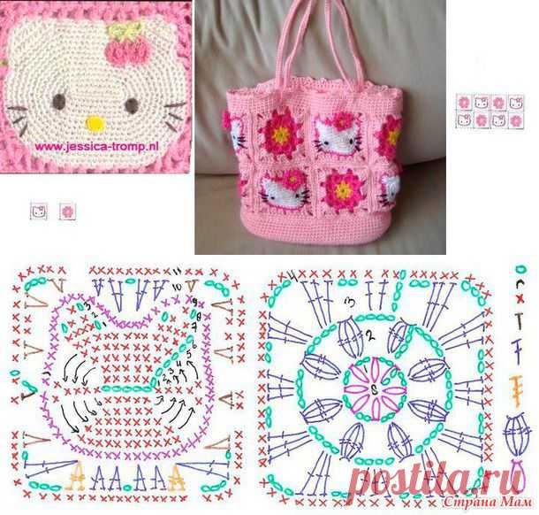 Сумка для девочки Hello Kitty (Схема) - Все в ажуре... (вязание крючком) - Страна Мам