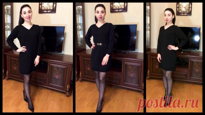 Черное вязаное платье спицами реглан сверху
Для вязания я использовала пряжу Alize SupeLana Klasik и осталась довольна выбором. В работе использовала спицы № 3. 
Вязаное платье спицами можно вязать не только для женщин, но и для девочек любого возраста. Если вязание спицами не кажется вам тяжелой работой, то наверняка вы быстро свяжете себе такой же экземпляр. Вообще было бы неплохо иметь не одно черное вязаное платье спицами, да и вдобавок разных цветов.