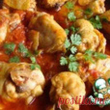 Курица в томатно-сметанном соусе Кулинарный рецепт