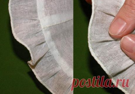 Шитье. Подшивка края взакрутку. МК.
