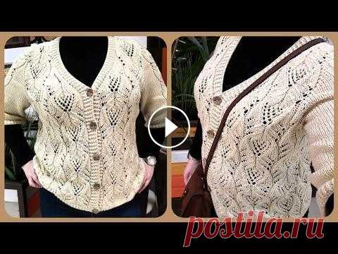 Ажурный кардиган спицами японским узором//НЕфранцузская кофточка!//Экспресс МК//особенности вязания Схема узора здесь:...