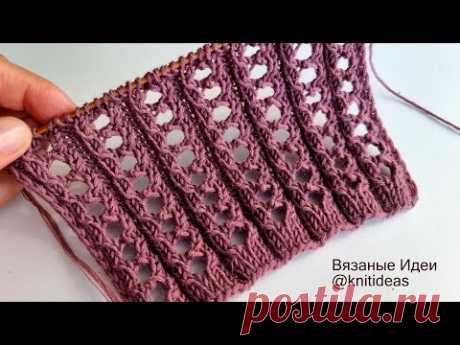 СУПЕР КЛАССНАЯ  ажурная резинка спицами!