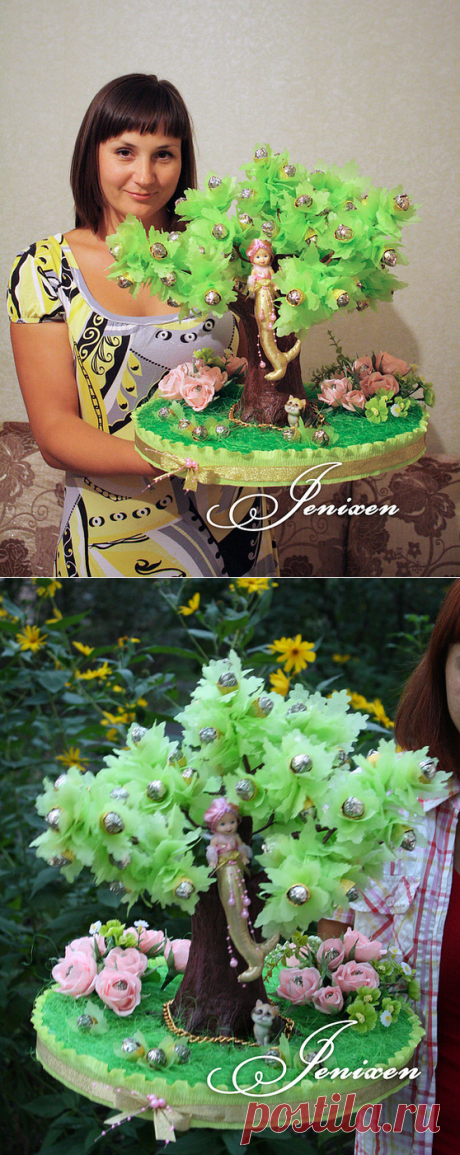 Конфетный дуб - делаем эффектный подарок! » Женский Мир