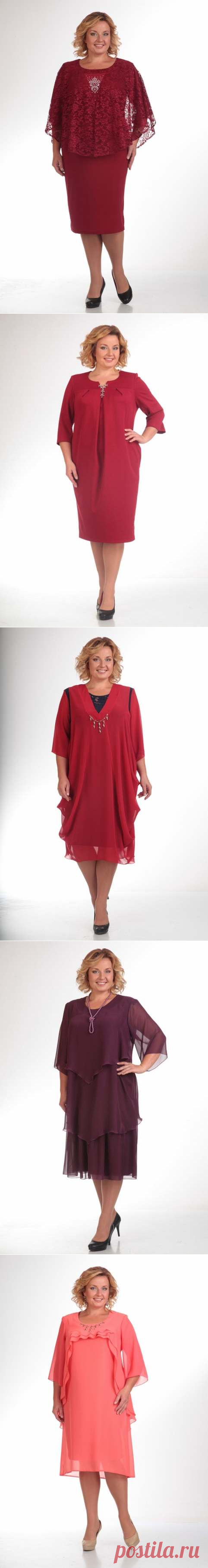 Нарядные платья для полных женщин белорусской компании Pretty. Весна-лето 2016