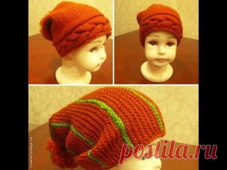 Шапочка бини. Beanie cap. Шапочка бини вяжется довольно легко и может заинтересовать молодежь.