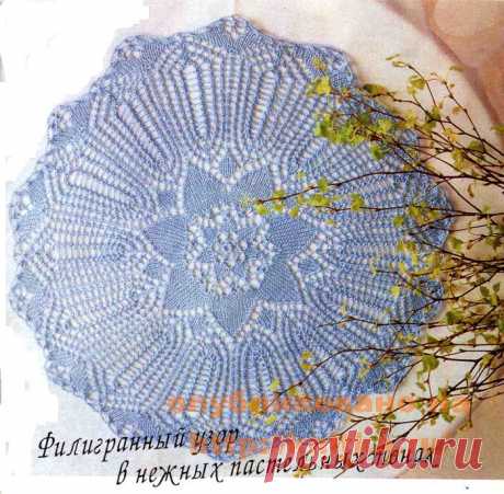 Салфетка “голубая звезда”, Вязаные салфетки