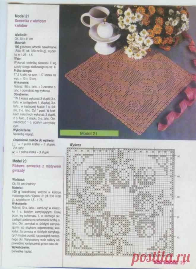 Квадратные салфетки крючком | оч.умелый клубок | Дзен