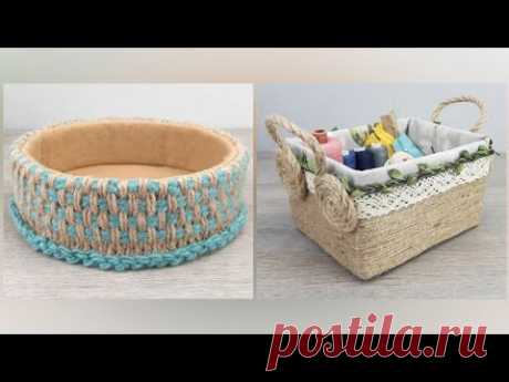 DIY Оригинальные КОРЗИНКИ из Джутового Шпагата DIY Оригинальные КОРЗИНКИ из Джутового ШпагатаВ этом видео я покажу как из джутового шпагата сделать красивые корзины своими руками. Такие оригинальные корзи...