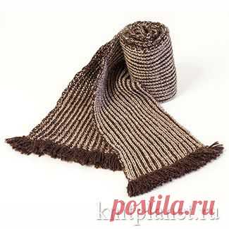 Планета Вязания | Мужской шарф для холодной зимы связанный спицами