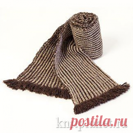 Планета Вязания | Мужской шарф для холодной зимы связанный спицами