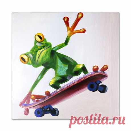 2019 Happy Frog Wearing Glasses Cartoon Animal Handpainted Oil Painting On Canvas Modern Abstract Wall Art Bedroom Decoration From Petbaby, $25.11 | DHgate.Com