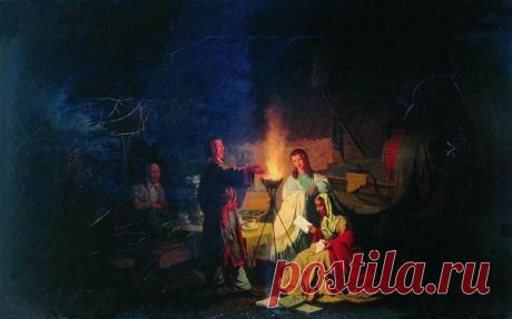 Л.И.Соломаткин. Актеры на привале. 1869