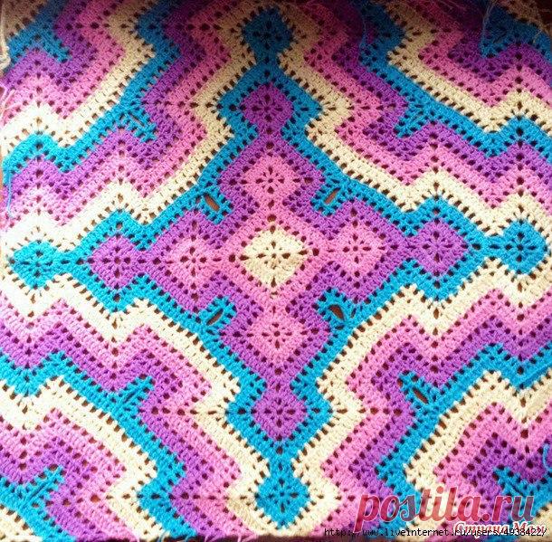 В ожидании осени: плед для дачи в зеленой гамме — Сделай сам, идеи для творчества - DIY Ideas