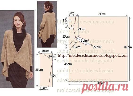 Выкройка туники - накидки / Простые выкройки /