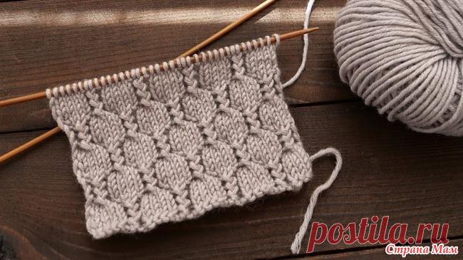 Фактурный узор спицами Предлагаю в копилочку рукодельницам простой, но симпатичный узор спицами.  Набрать количество петель кратно 8+4+2 петли. Вязать по схеме. Повторять 1-12 ряды