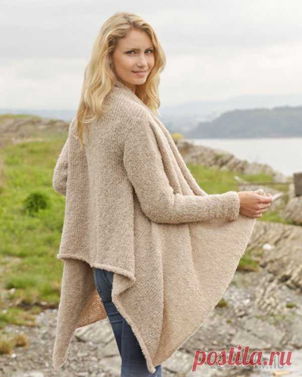 Жакет-кардиган «Баллада» от Drops Design, вязаный спицами