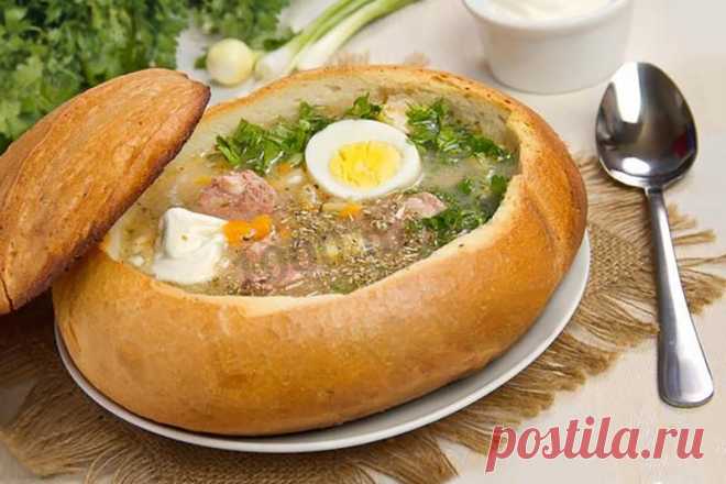 Польский суп журек в хлебе: калории, отзывы | Рецепт 1000.menu