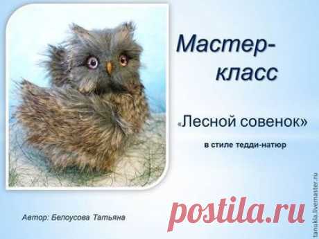 Купить Пошаговый мастер-класс "Лесной совенок в стиле натюр" - разноцветный, мастер-класс совенок