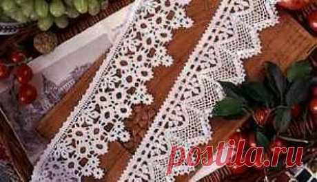 Обвязка края крючком. Схемы..