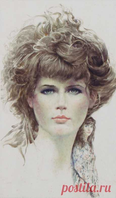 Красивой женщины рисую я портрет