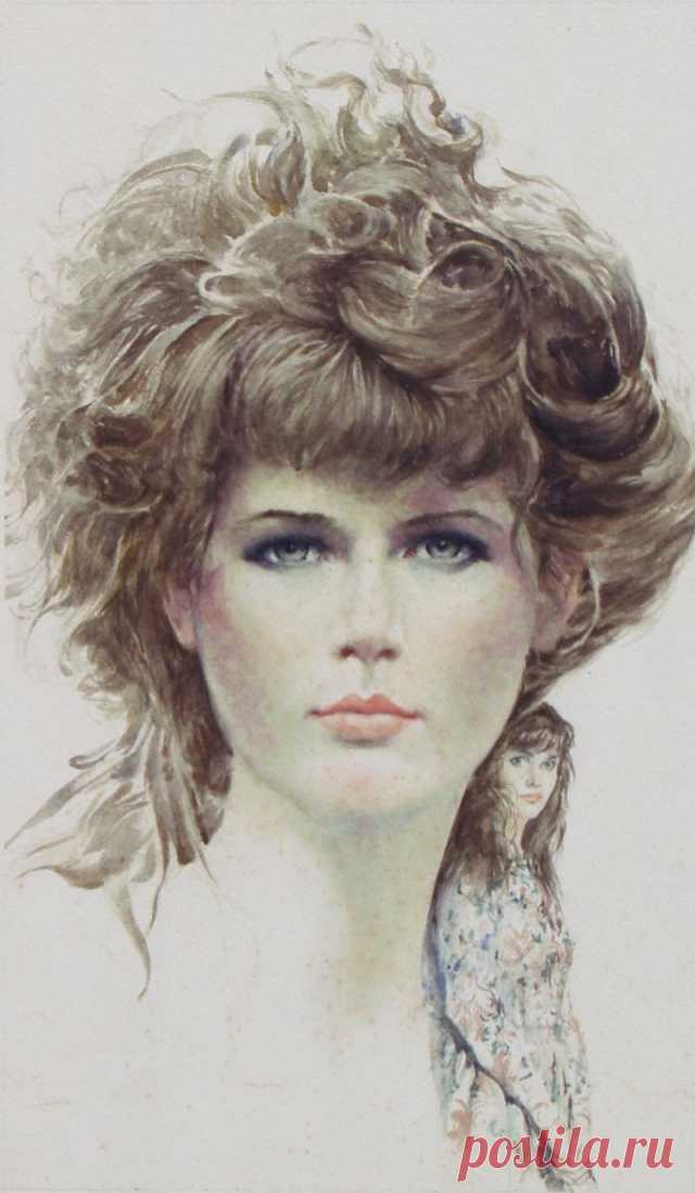 Красивой женщины рисую я портрет