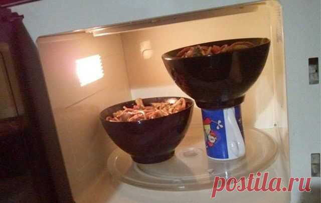 как разогреть две тарелки одновременно